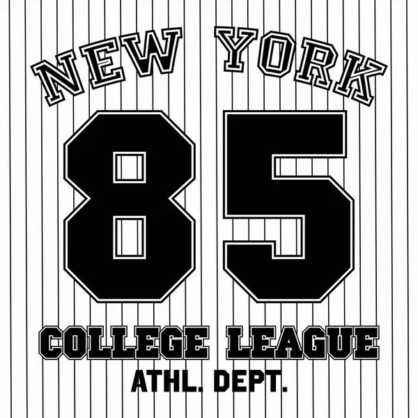 Shirt Graphic Designs New York Sports Wear Typography Emblems Vector — ストックベクタ