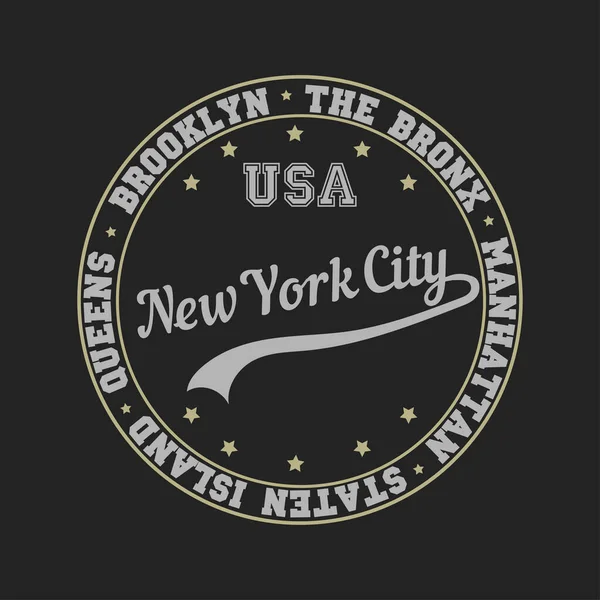 T shirt typography graphic New York city. vector