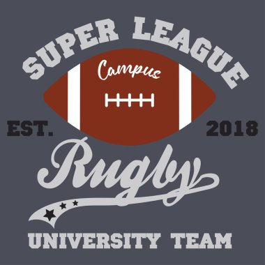 Amerikan futbolu ya da rugby logosu olarak Oval Top. Vektör illüstrasyonu