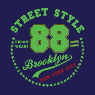 NYC brooklyn street style. Vector illustration