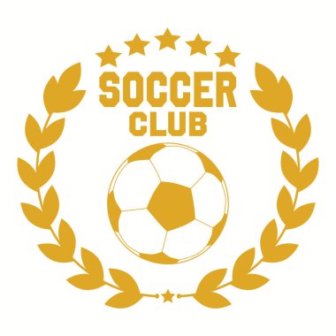 Yıldızlar ve defne çelengi ile geçmişe dönük bir amblem ya da teskin edici logoti. Düzenlenebilir spor vektör tasarımı beyaz arkaplan üzerinde izole