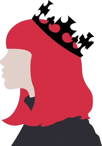 Girl Pink Hair Black Crown Her Head — Stock Photo, Image
