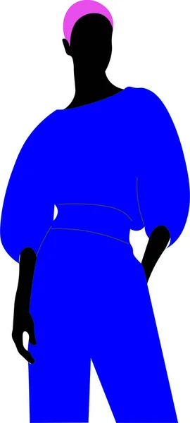 Moneken Girl Blue Jumpsuit — Stock Photo, Image