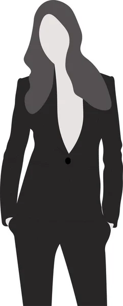 Black White Illustration Girl Black Business Suit — Stock Photo, Image