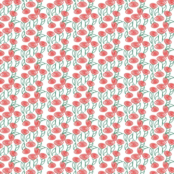 kırmızı retro gül deseni