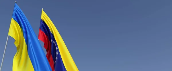 베네수엘라와 우크라이나 파란색 배경에 문자를 우크라이나 베네수엘라 영연방 — 스톡 사진