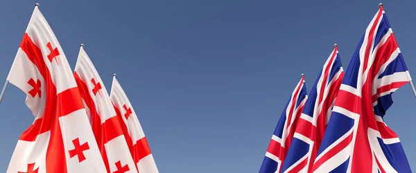 Banderas Del Reino Unido Georgia Asta Bandera Los Lados Seis —  Fotos de Stock