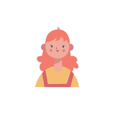 Kişinin yüz şekli, saçı gibi karakteriyle basit vektör tasarımı