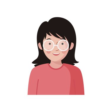 Kişinin yüz şekli, saçı gibi karakteriyle basit vektör tasarımı