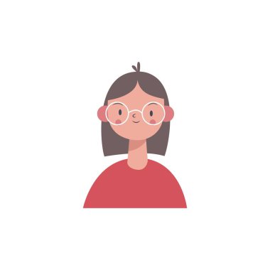 Kişinin yüz şekli, saçı gibi karakteriyle basit vektör tasarımı