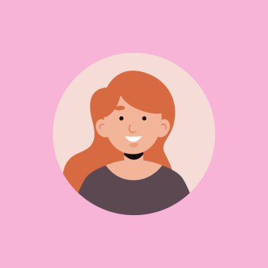 Kişinin yüz şekli, saçı gibi karakteriyle basit vektör tasarımı