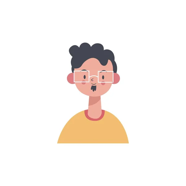 Einfaches Vektordesign Mit Dem Charakter Einer Person Wie Gesichtsform Haare — Stockvektor