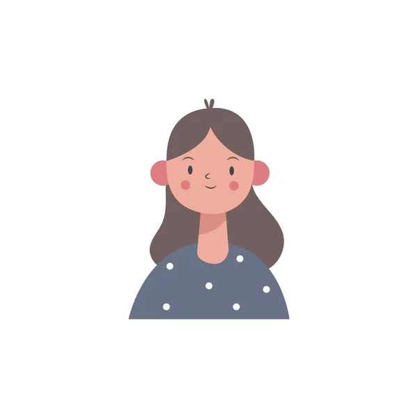 Einfaches Vektordesign Mit Dem Charakter Einer Person Wie Gesichtsform Haare — Stockvektor