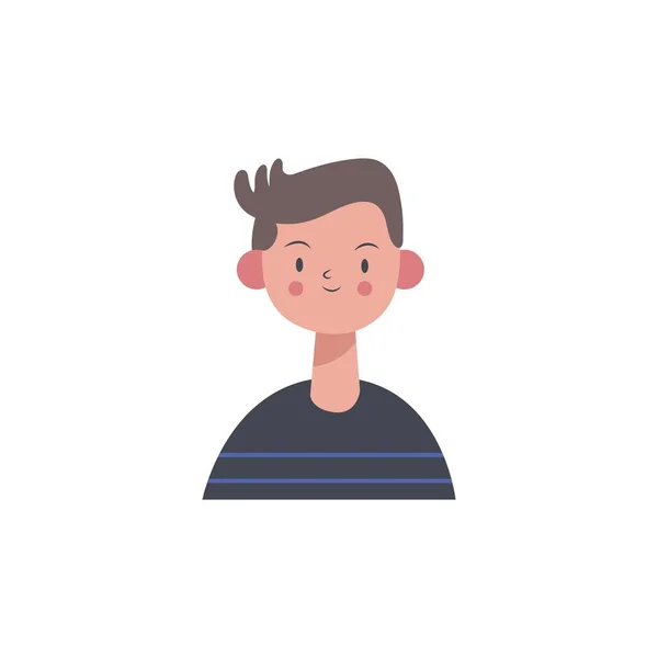 Simple Vector Design Person Character Face Shape Hair Etc — Vettoriale Stock