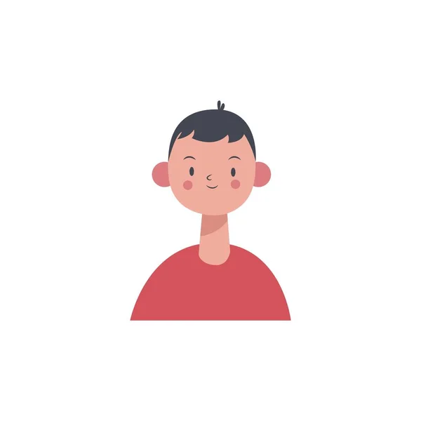 Simple Vector Design Person Character Face Shape Hair Etc — Stockvektor