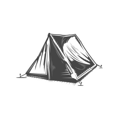 Camping and mountain climbing themed vector design on a white background