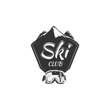 Beyaz arkaplanda kar kayağı temalı vektör tasarımı