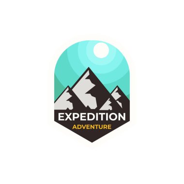 Beyaz arkaplanda basit dağ temalı vektör tasarımı