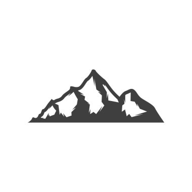 Beyaz arkaplanda basit dağ temalı vektör tasarımı