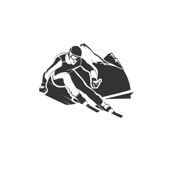 Snow Ski Themed Vector Design White Background — Stock Vector