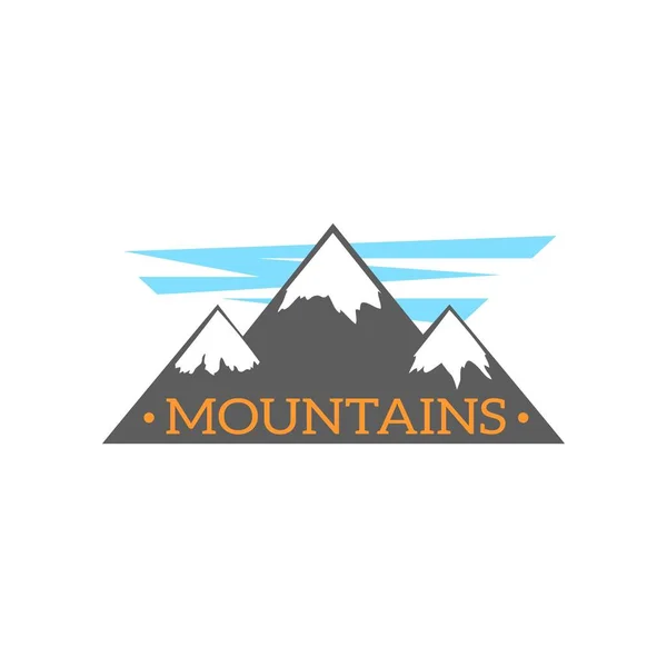 Simple Mountain Themed Vector Design White Background — стоковый вектор