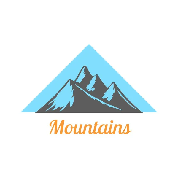 Simple Mountain Themed Vector Design White Background — стоковый вектор