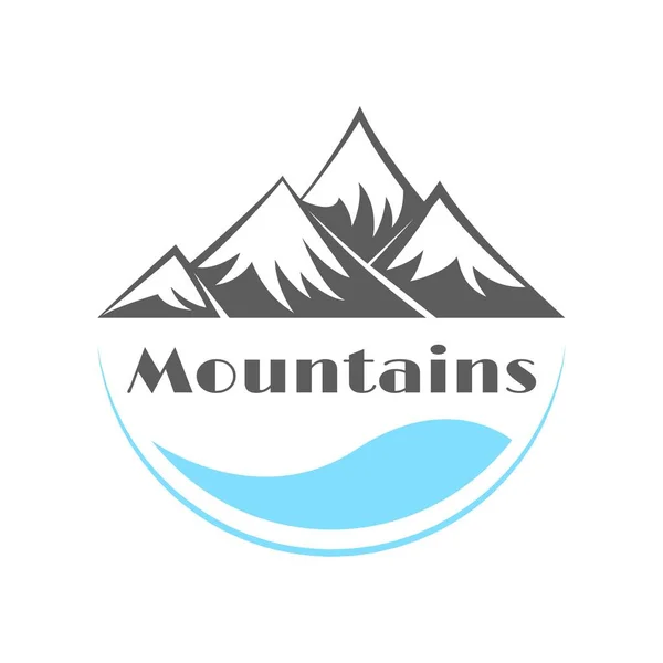 Simple Mountain Themed Vector Design White Background — Image vectorielle