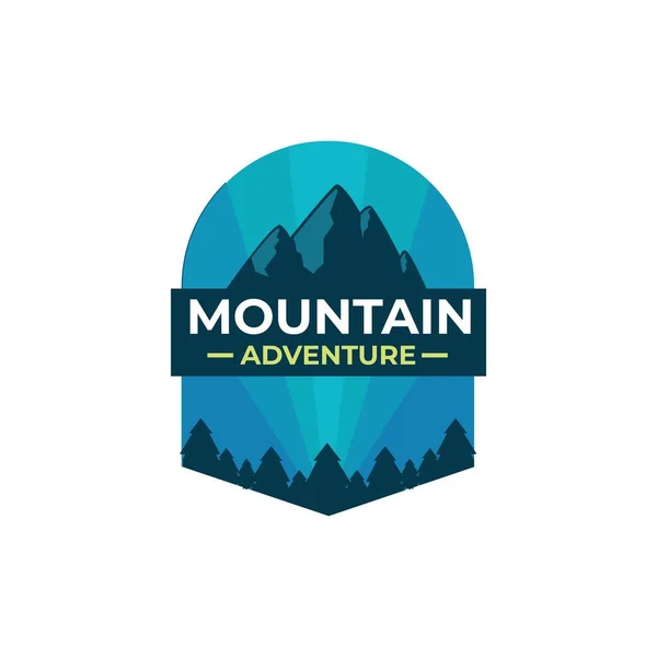 Simple Mountain Themed Vector Design White Background — Stockvektor