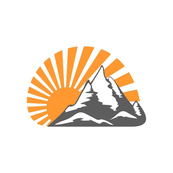 Simple Mountain Themed Vector Design White Background — Image vectorielle