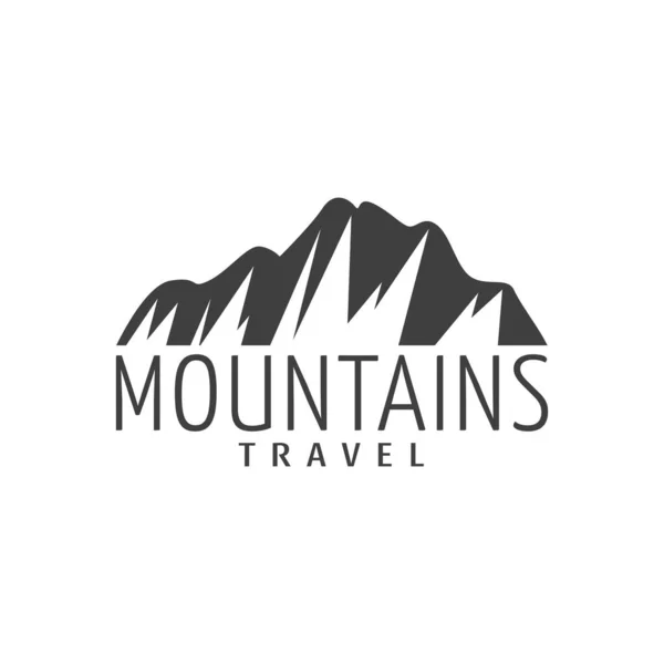Simple Mountain Themed Vector Design White Background — стоковый вектор