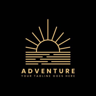 Yazdırma ortamında olduğu gibi ihtiyaçlar için uygun macera / kamp temalı vektör tasarımı