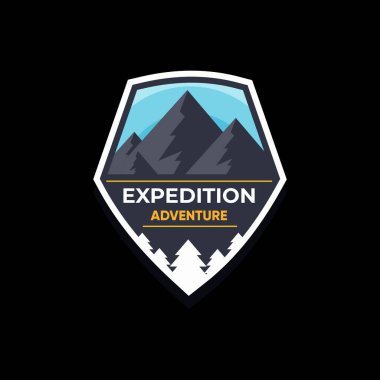 Yazdırma ortamında olduğu gibi ihtiyaçlar için uygun macera / kamp temalı vektör tasarımı