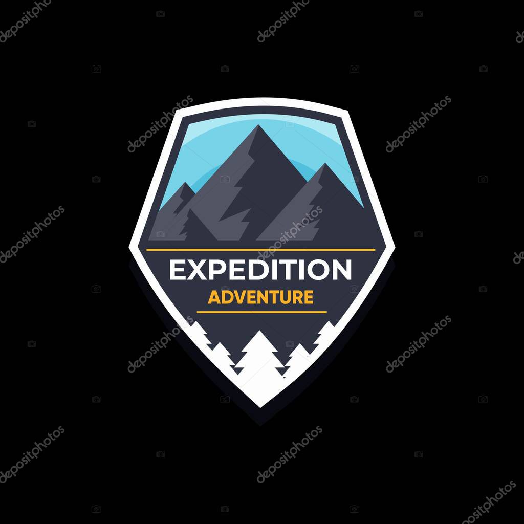 Adventure/camping themed vector design suitable for needs such as in print media etc