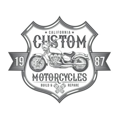 Motosiklet temalı basit vektör tasarımı