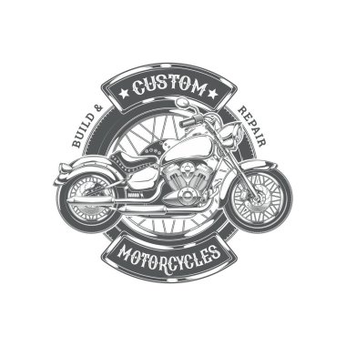 Motosiklet temalı basit vektör tasarımı