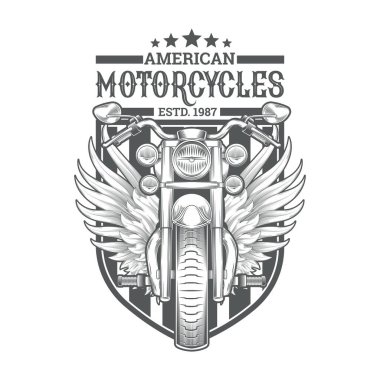 Motosiklet temalı basit vektör tasarımı