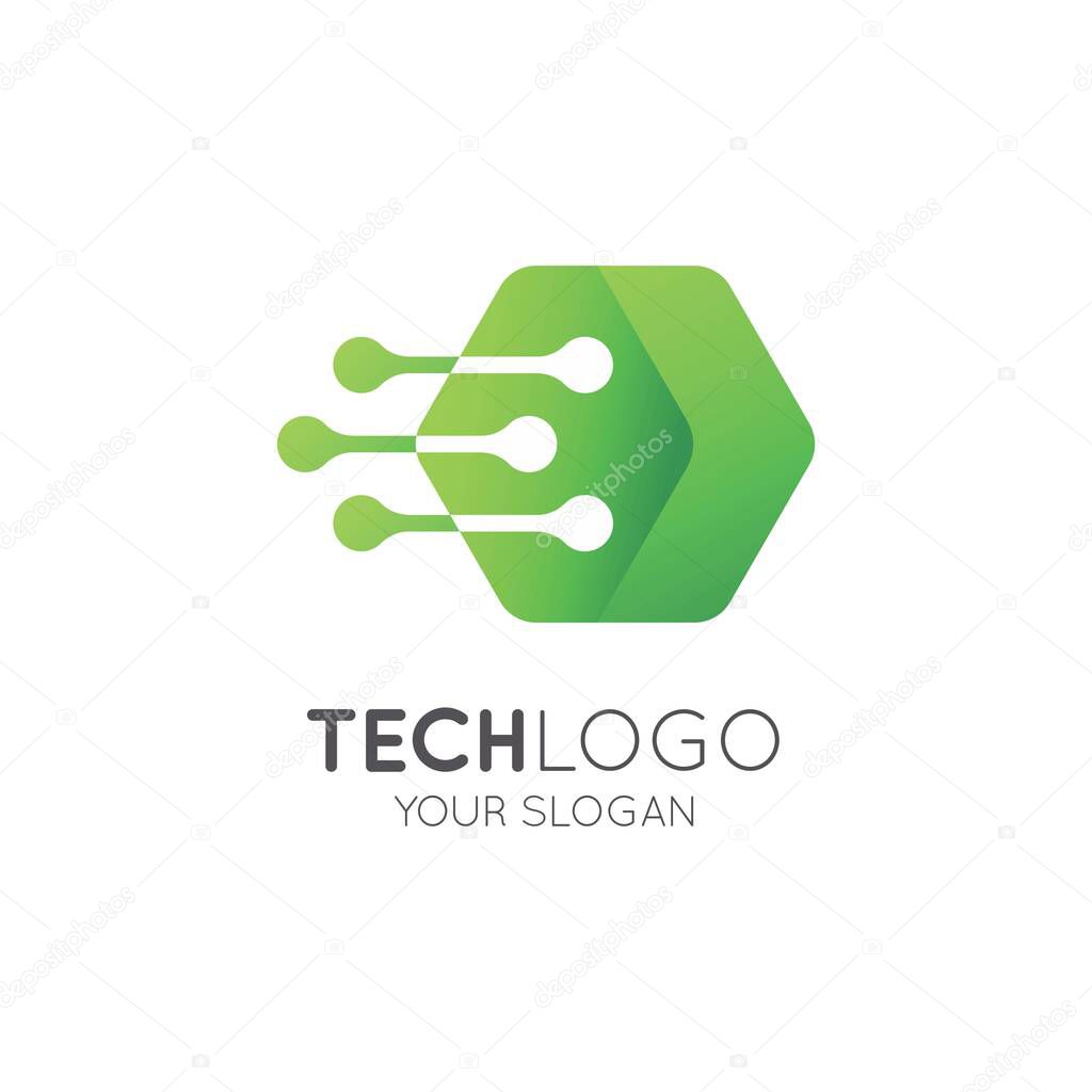Technology-themed vector designs or logos are suitable for use in print media such as company needs, etc