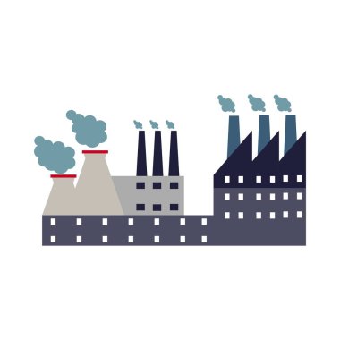 Fabrika veya endüstriyel yapı temalı vektör tasarımı