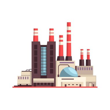 Fabrika veya endüstriyel yapı temalı vektör tasarımı