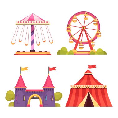 Tema parkı temalı vektör tasarımı