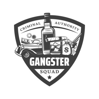 Kafatası şekilli mafya temalı vektör tasarımı