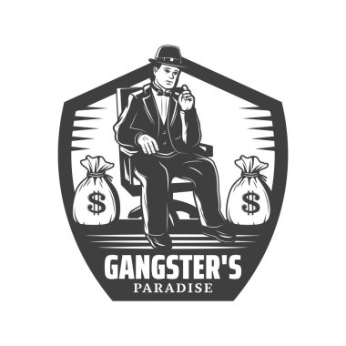 Kafatası şekilli mafya temalı vektör tasarımı