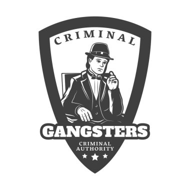 Kafatası şekilli mafya temalı vektör tasarımı