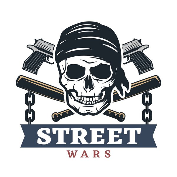 Mafia themed vector design with skull shape