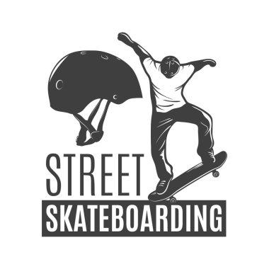 Kaykay temalı basit vektör tasarımı