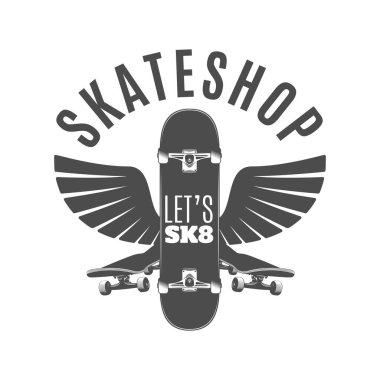 Kaykay temalı basit vektör tasarımı