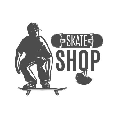 Kaykay temalı basit vektör tasarımı