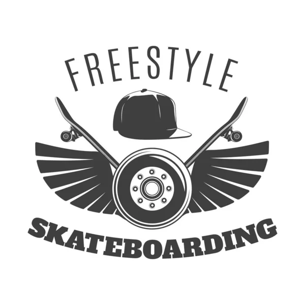 Skate Temático Design Vetorial Simples — Vetor de Stock