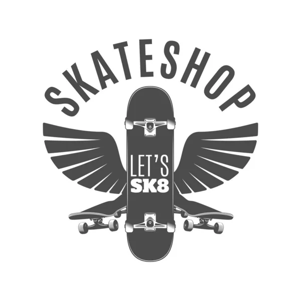 Skate Temático Design Vetorial Simples — Vetor de Stock