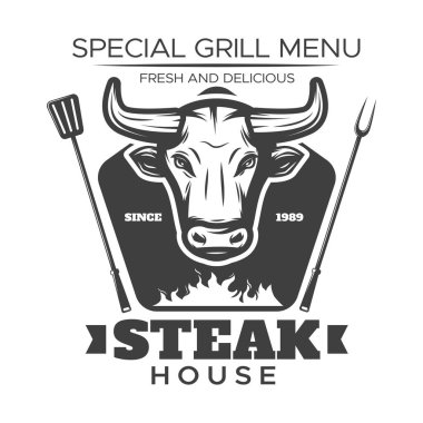 Biftek, et, tavuk vs. gibi yemek menüsü temalı vektör tasarımı